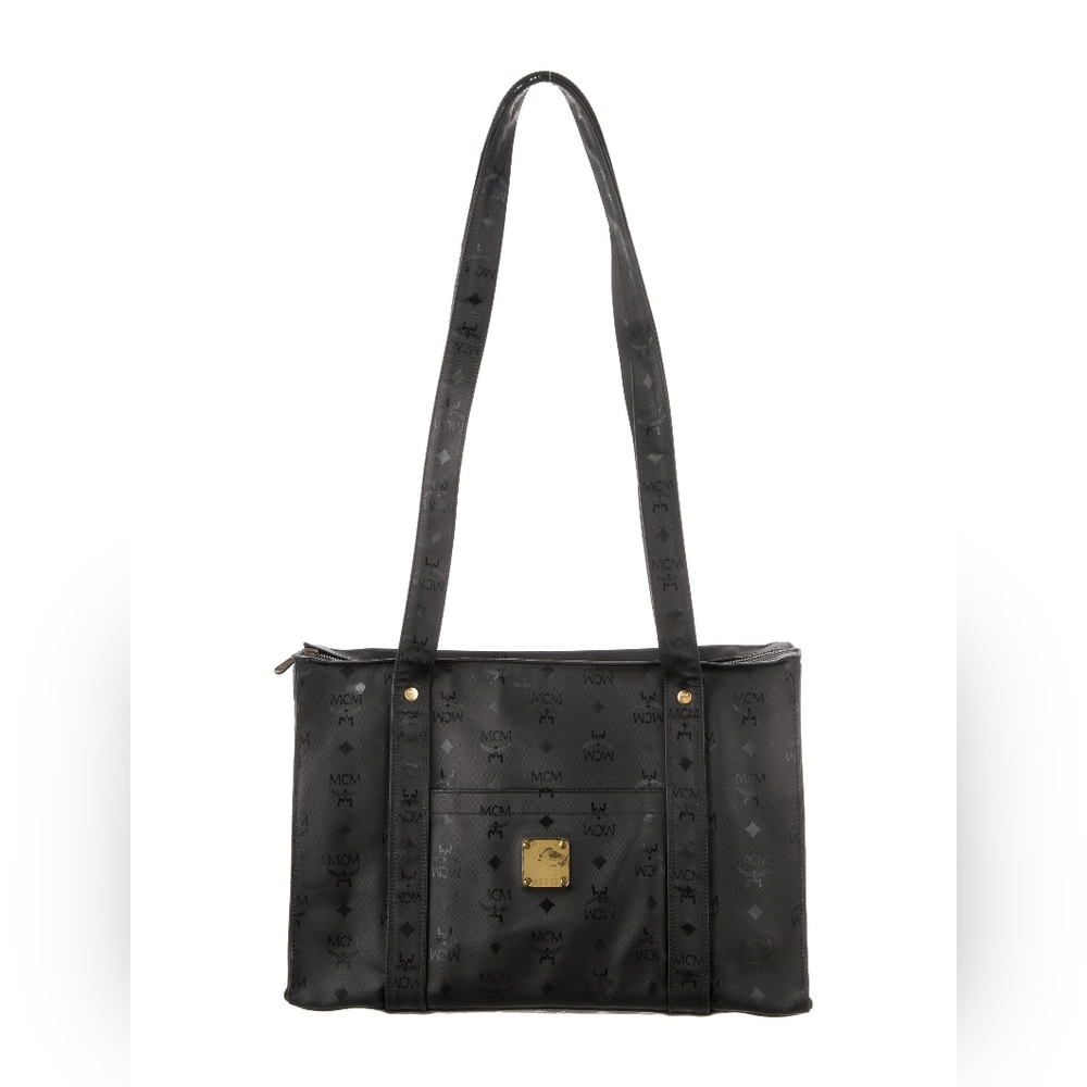 MCM Tote Black Gold-Tone Dual Shoulder BAG AUTHENTIC VINTAGE